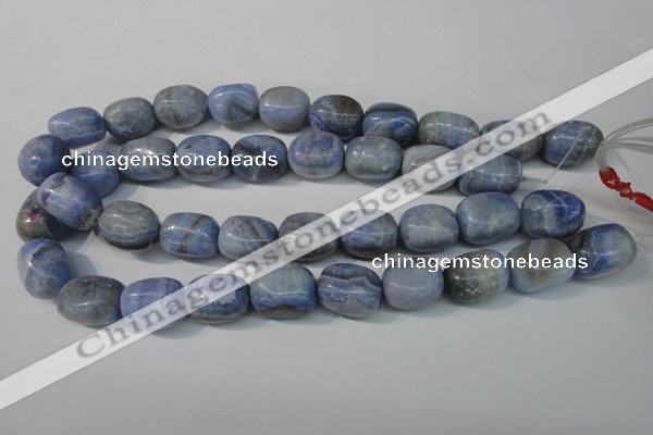 CAG4379 15.5 inches 15*20mm nuggets dyed blue lace agate beads