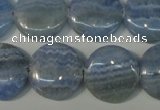 CAG4382 15.5 inches 20mm flat round dyed blue lace agate beads