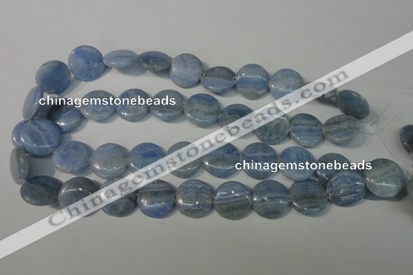 CAG4382 15.5 inches 20mm flat round dyed blue lace agate beads