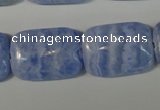 CAG4390 15.5 inches 18*25mm rectangle dyed blue lace agate beads