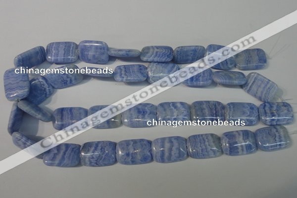 CAG4390 15.5 inches 18*25mm rectangle dyed blue lace agate beads