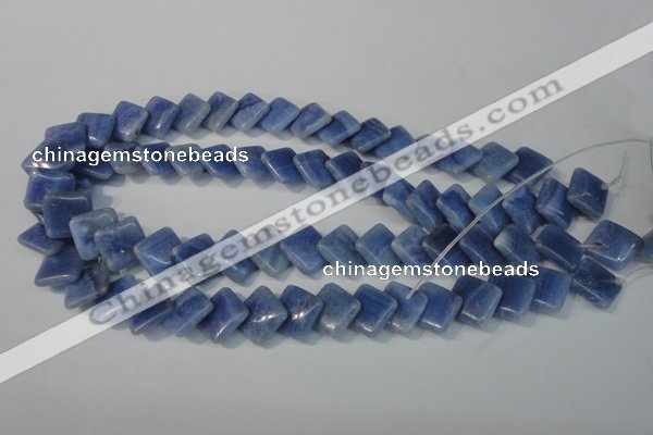 CAG4397 15.5 inches 14*14mm diamond dyed blue lace agate beads