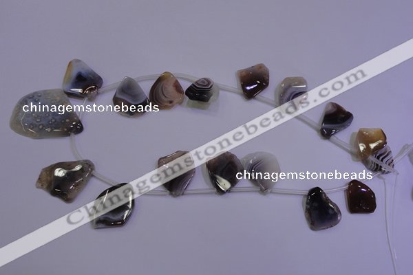 CAG4468 Top-drilled 15*20mm – 28*38mm freeform botswana agate beads