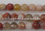 CAG4471 15.5 inches 6mm faceted round pink botswana agate beads