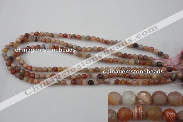 CAG4471 15.5 inches 6mm faceted round pink botswana agate beads