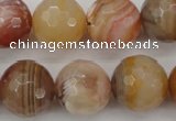 CAG4475 15.5 inches 14mm faceted round pink botswana agate beads