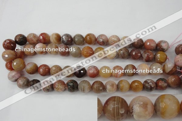 CAG4475 15.5 inches 14mm faceted round pink botswana agate beads