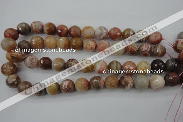 CAG4476 15.5 inches 16mm faceted round pink botswana agate beads