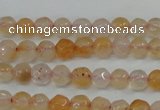 CAG4480 15.5 inches 4mm faceted round fire crackle agate beads