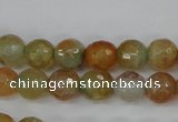 CAG4481 15.5 inches 6mm faceted round fire crackle agate beads