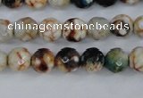 CAG4483 15.5 inches 6mm faceted round fire crackle agate beads
