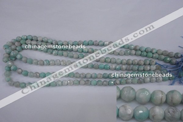 CAG4484 15.5 inches 6mm faceted round agate beads wholesale