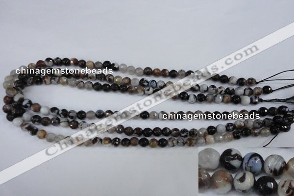 CAG4490 15.5 inches 6mm faceted round agate beads wholesale