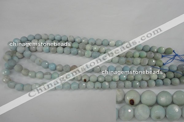 CAG4493 15.5 inches 8mm faceted round fire crackle agate beads