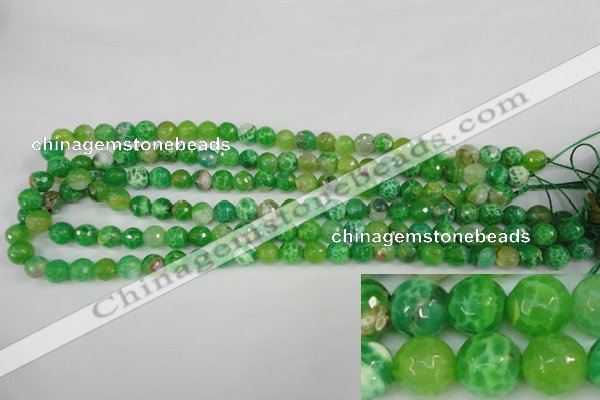 CAG4496 15.5 inches 8mm faceted round fire crackle agate beads