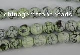 CAG4497 15.5 inches 8mm faceted round fire crackle agate beads