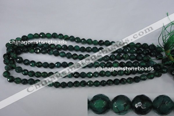 CAG4499 15.5 inches 8mm faceted round fire crackle agate beads