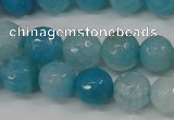 CAG4500 15.5 inches 8mm faceted round fire crackle agate beads