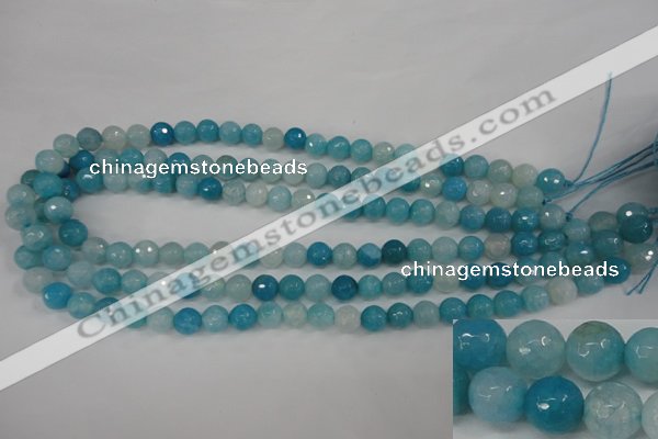 CAG4500 15.5 inches 8mm faceted round fire crackle agate beads
