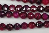 CAG4503 15.5 inches 8mm faceted round fire crackle agate beads