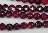 CAG4503 15.5 inches 8mm faceted round fire crackle agate beads