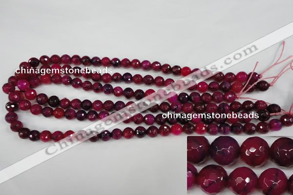 CAG4503 15.5 inches 8mm faceted round fire crackle agate beads