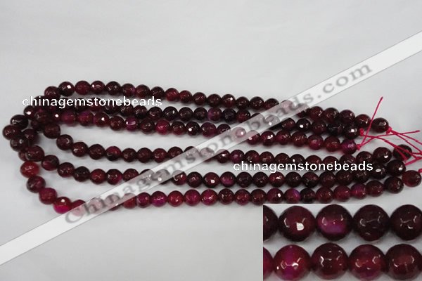 CAG4508 15.5 inches 8mm faceted round agate beads wholesale