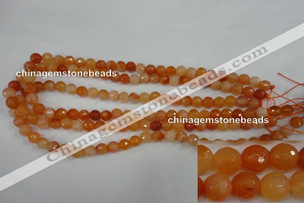 CAG4509 15.5 inches 8mm faceted round agate beads wholesale