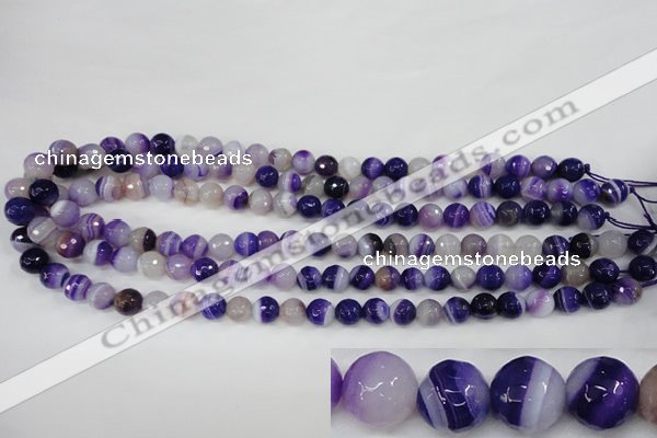 CAG4511 15.5 inches 8mm faceted round agate beads wholesale