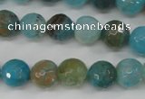 CAG4518 15.5 inches 10mm faceted round fire crackle agate beads