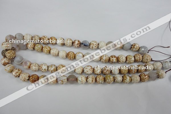 CAG4521 15.5 inches 10mm faceted round fire crackle agate beads