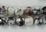 CAG4522 15.5 inches 10mm faceted round fire crackle agate beads