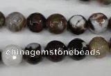 CAG4526 15.5 inches 10mm faceted round fire crackle agate beads