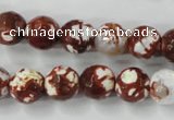 CAG4527 15.5 inches 10mm faceted round fire crackle agate beads