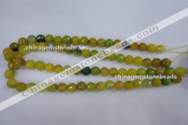 CAG4536 15.5 inches 10mm faceted round agate beads wholesale