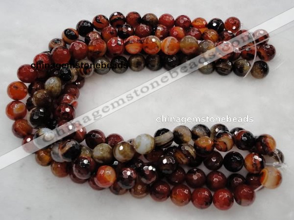 CAG454 15.5 inches 14mm faceted round agate gemstone beads Wholesale