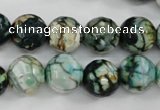 CAG4545 15.5 inches 12mm faceted round fire crackle agate beads