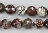 CAG4547 15.5 inches 12mm faceted round fire crackle agate beads