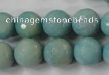 CAG4557 15.5 inches 14mm faceted round fire crackle agate beads