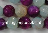 CAG4563 15.5 inches 14mm faceted round fire crackle agate beads