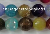 CAG4564 15.5 inches 14mm faceted round fire crackle agate beads