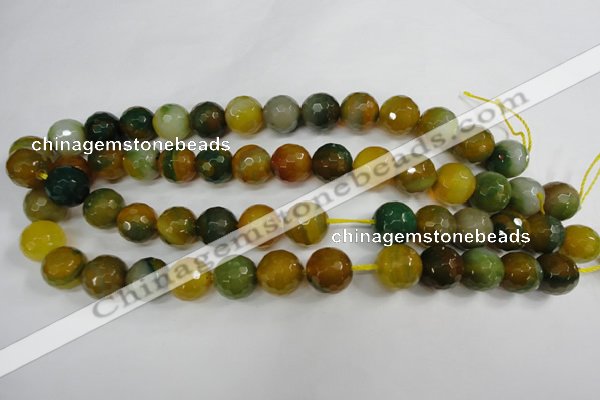 CAG4566 15.5 inches 14mm faceted round agate beads wholesale