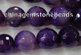 CAG4567 15.5 inches 14mm faceted round agate beads wholesale