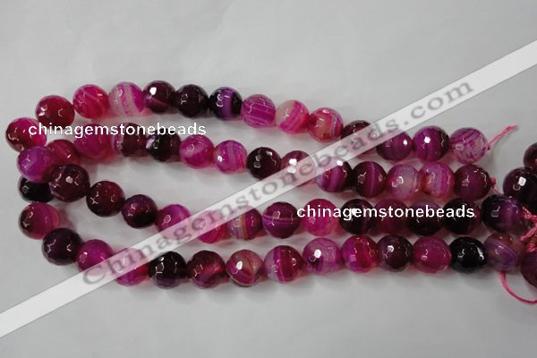 CAG4568 15.5 inches 14mm faceted round agate beads wholesale