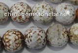 CAG4573 15.5 inches 16mm faceted round fire crackle agate beads