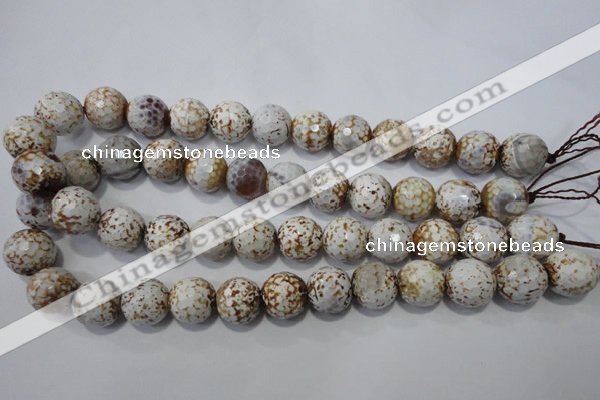 CAG4573 15.5 inches 16mm faceted round fire crackle agate beads