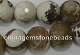 CAG4574 15.5 inches 16mm faceted round fire crackle agate beads