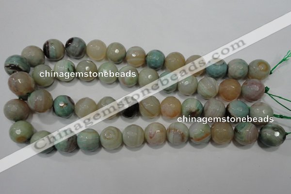 CAG4579 15.5 inches 16mm faceted round fire crackle agate beads