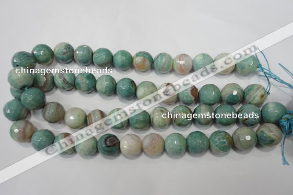 CAG4580 15.5 inches 16mm faceted round fire crackle agate beads