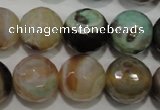 CAG4581 15.5 inches 16mm faceted round fire crackle agate beads